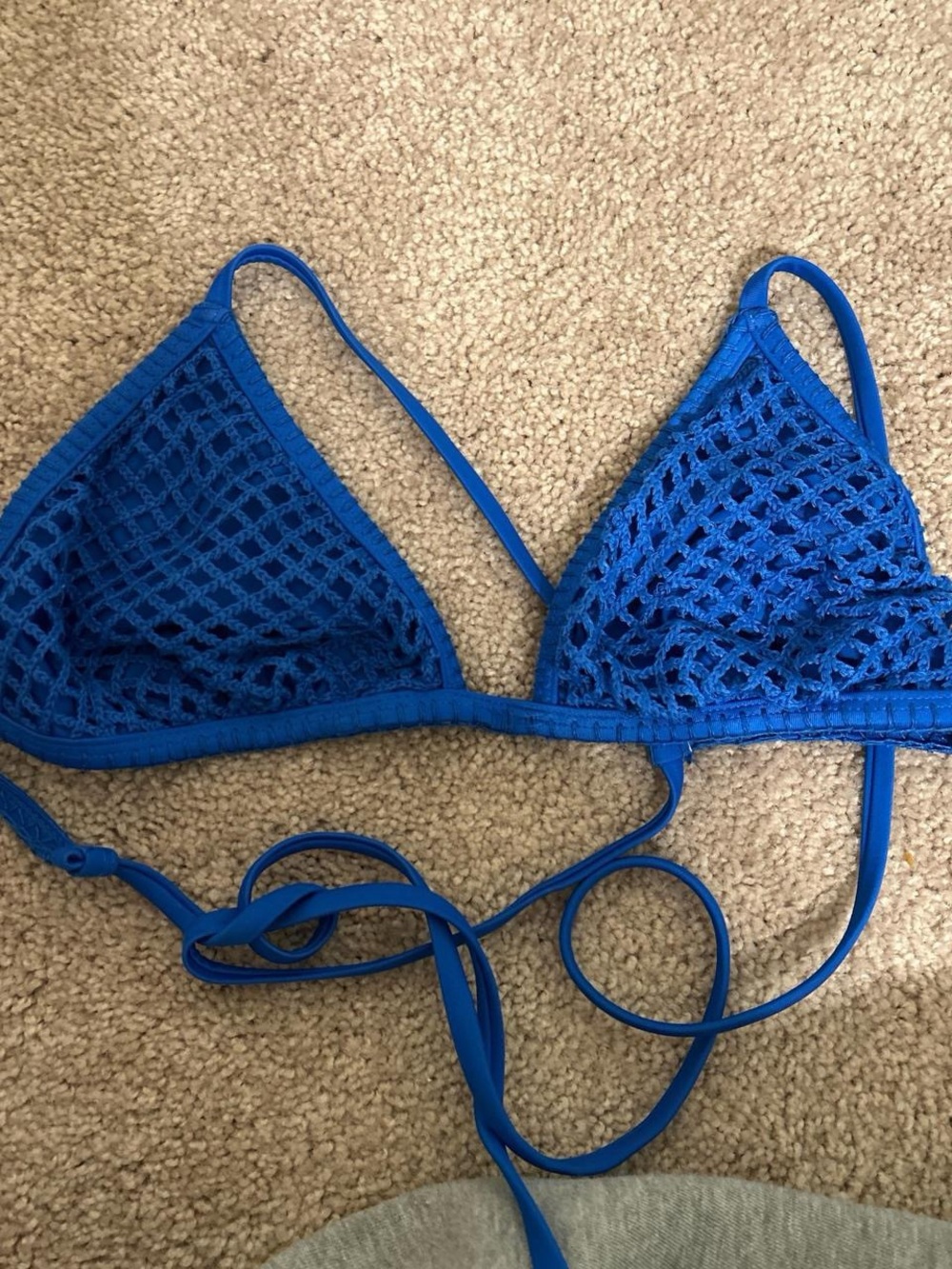 No Boundaries Royal Blue Crochet Bikini Top